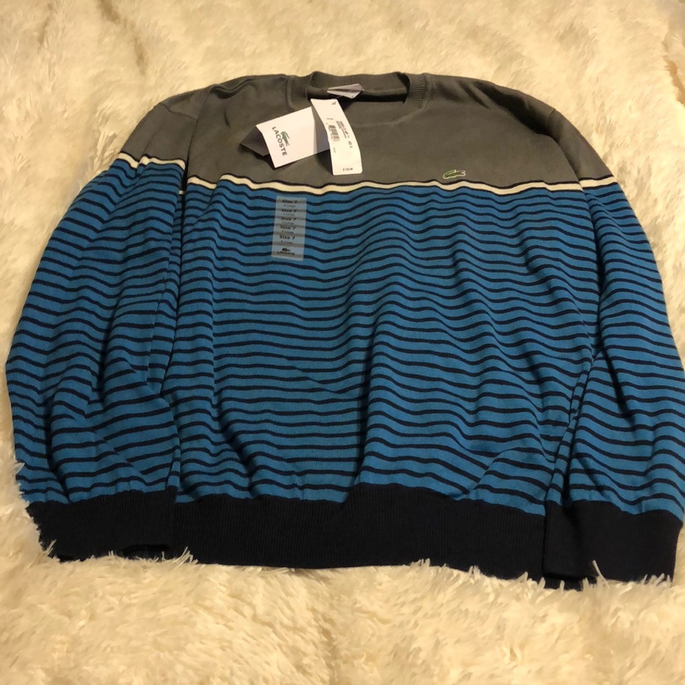 Lacoste blue & gray sweater XL NWT